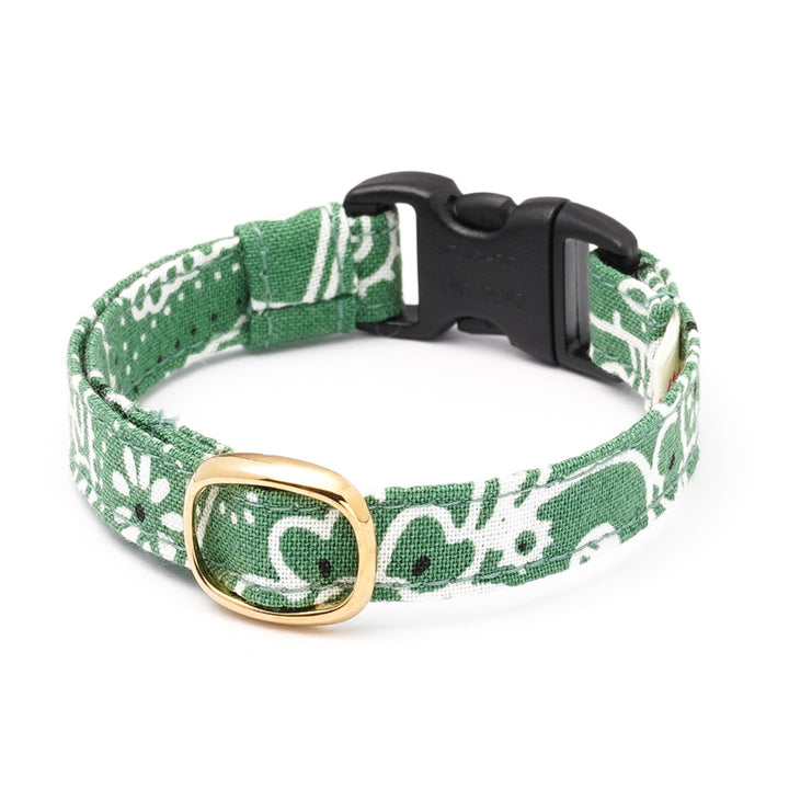 猫首輪 ペイズリー グリーン
