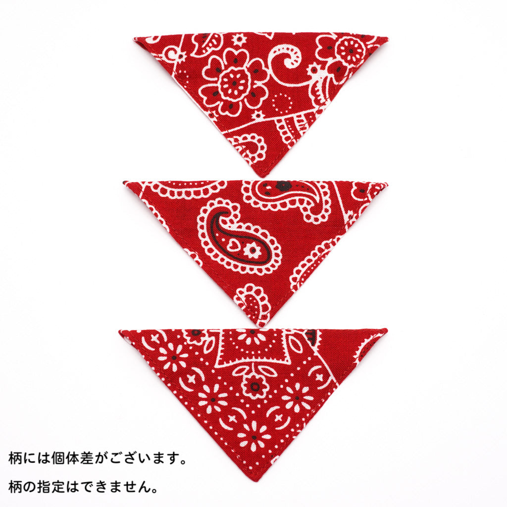 バンダナ付き猫首輪 ペイズリー グリーン