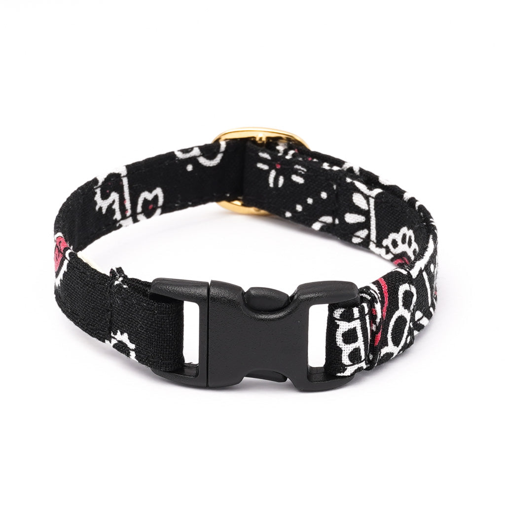 猫首輪 ペイズリー ブラック