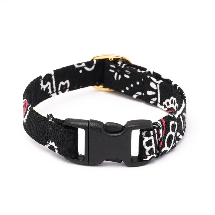 猫首輪 ペイズリー ブラック