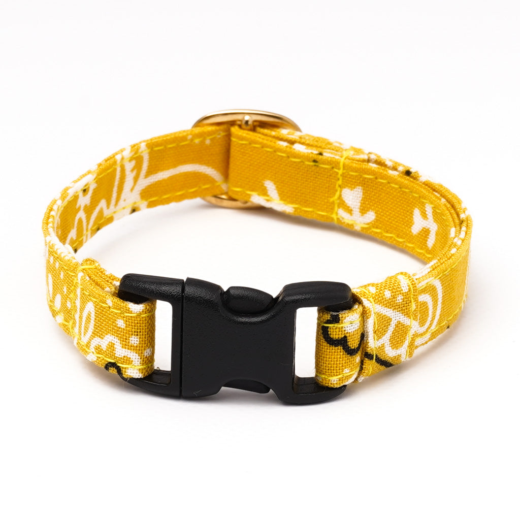 猫首輪 ペイズリー イエロー