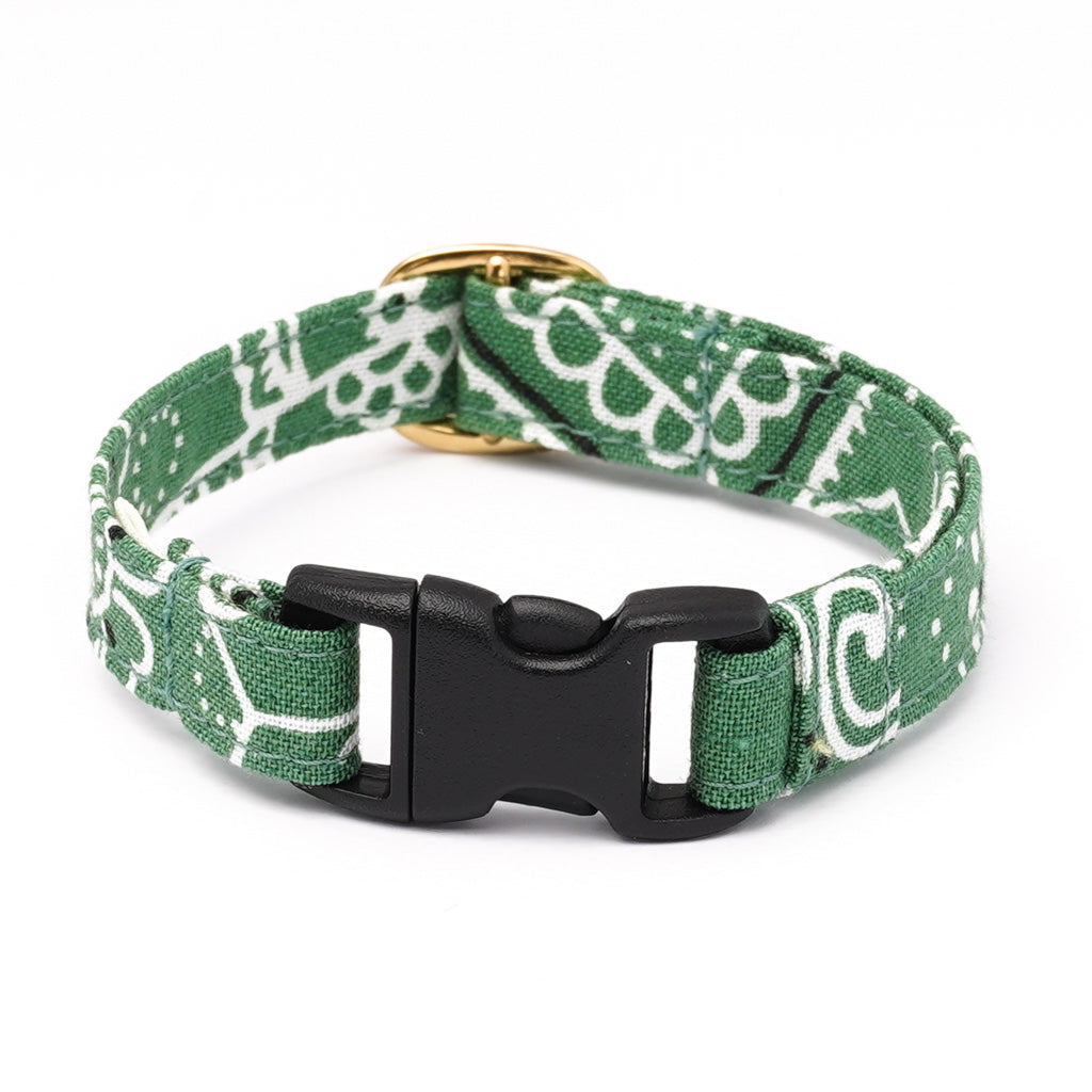 猫首輪 ペイズリー グリーン