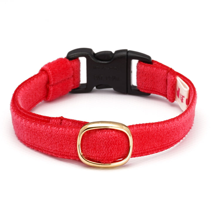猫首輪 ベルベット レッド