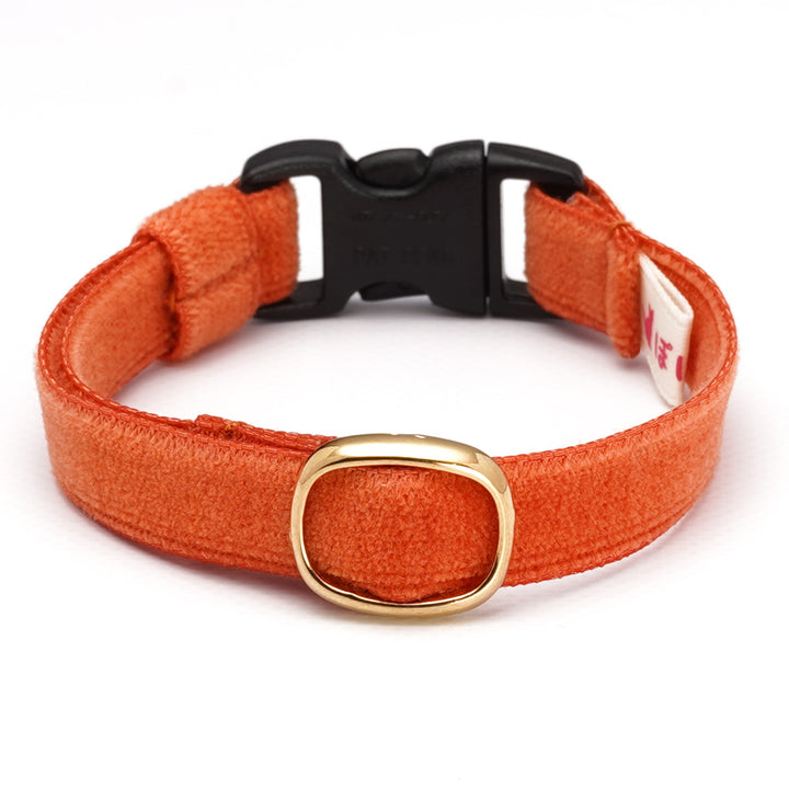 猫首輪 ベルベット ダークオレンジ