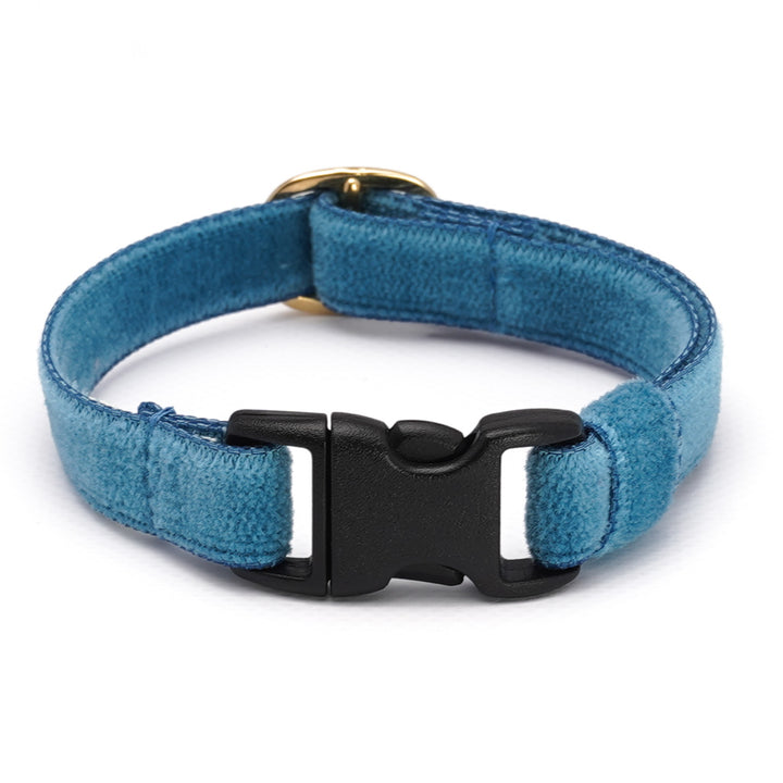 猫首輪 ベルベット ダークブルー