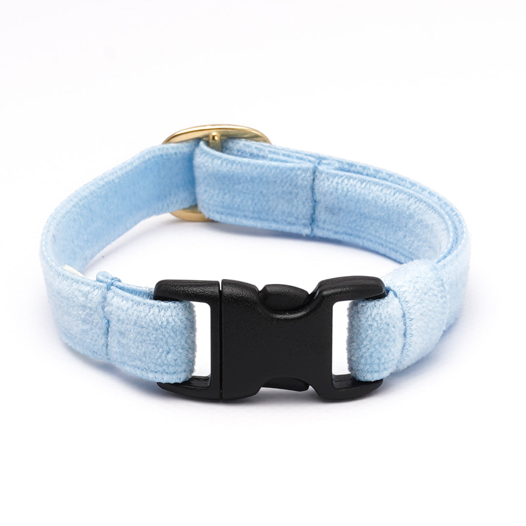 猫首輪 ベルベット ライトブルー
