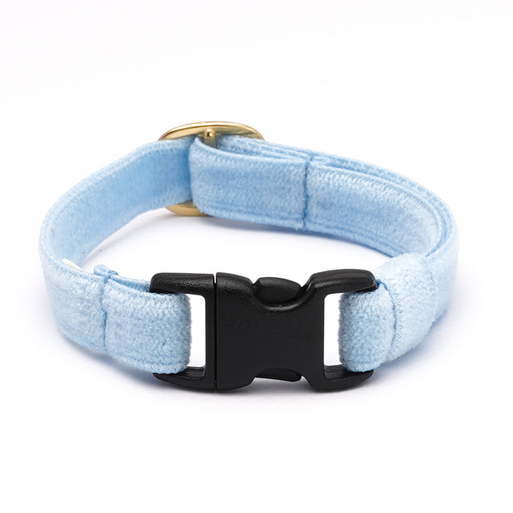 猫首輪 ベルベット ライトブルー