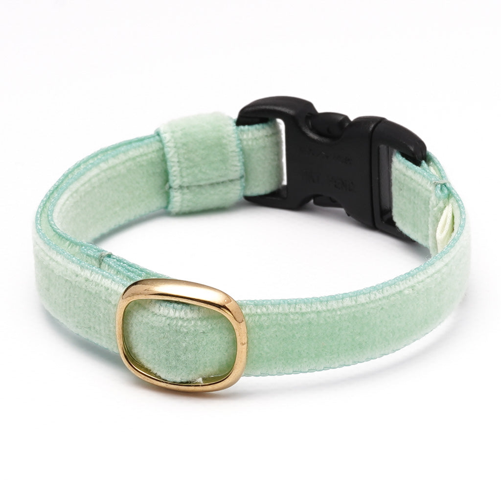 猫首輪 ベルベット ライトグリーン
