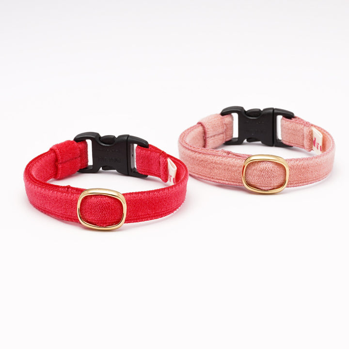 猫首輪 ベルベット ピンク