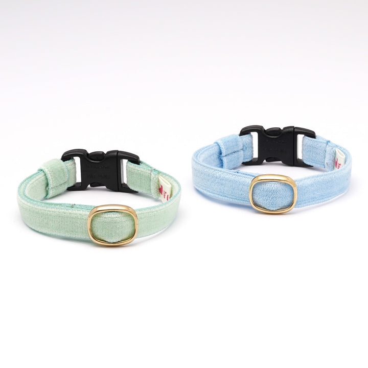 猫首輪 ベルベット ライトブルー