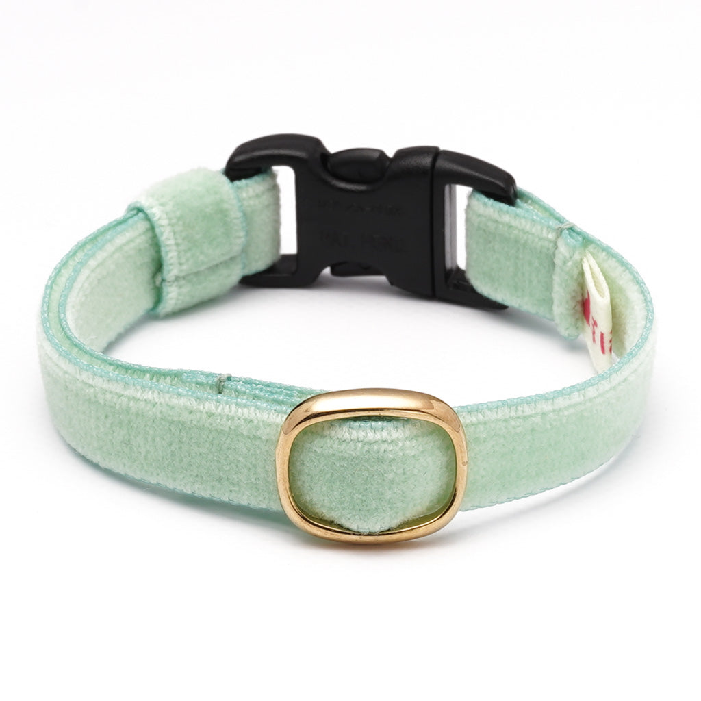 猫首輪 ベルベット ライトグリーン