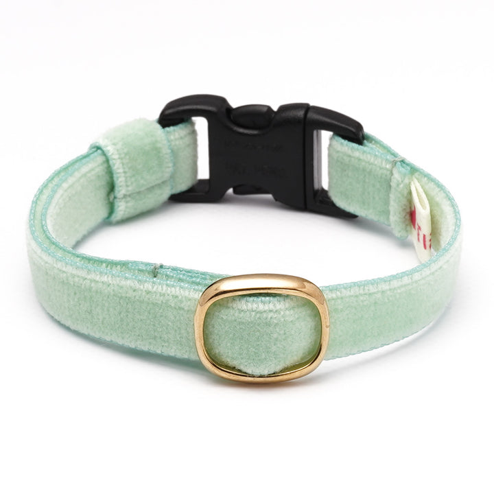 猫首輪 ベルベット ライトグリーン