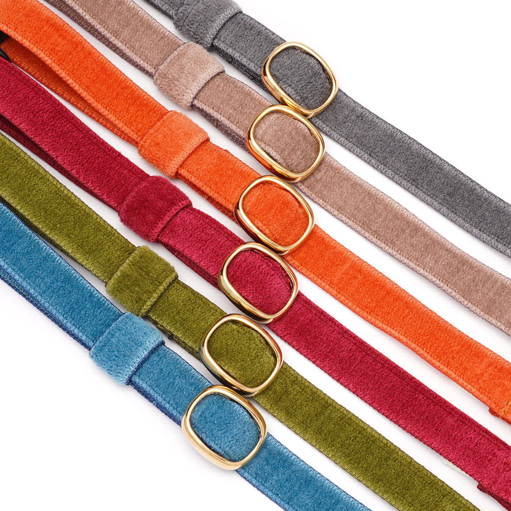 猫首輪 ベルベット ダークグリーン