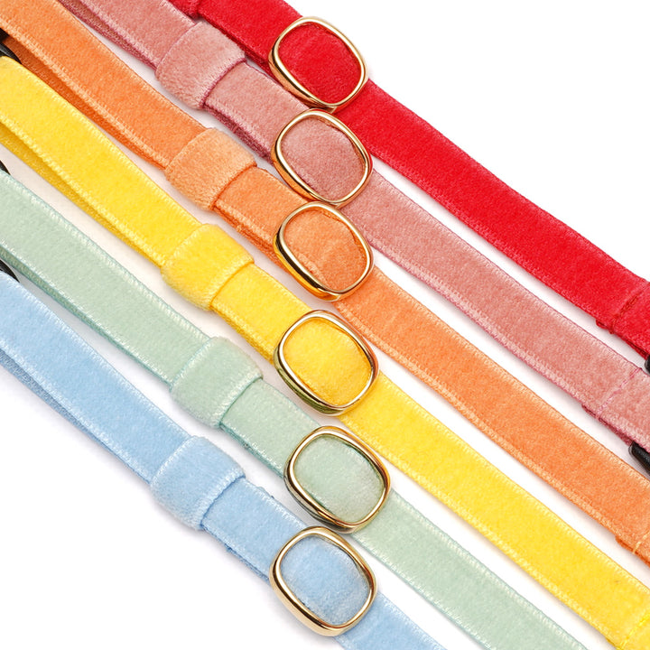 猫首輪 ベルベット ライトグリーン