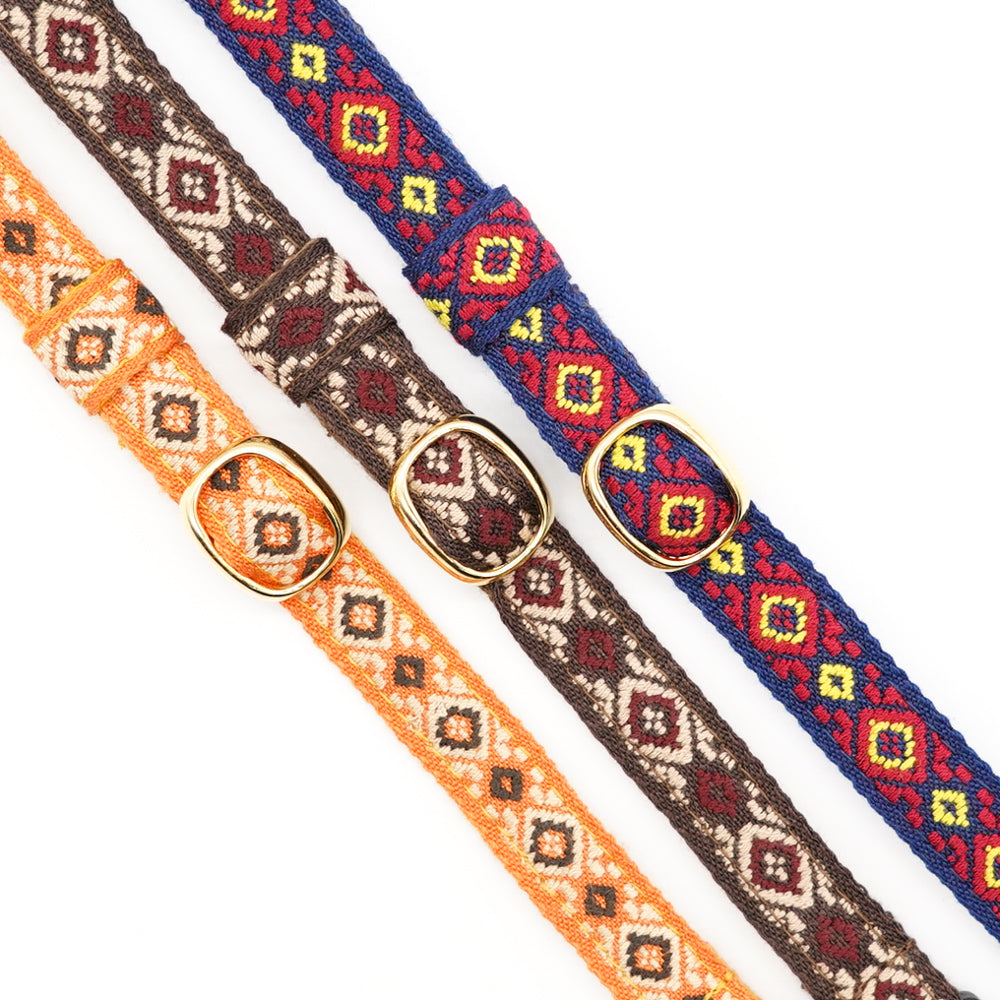 チロル猫首輪  ジオメトリック オレンジ