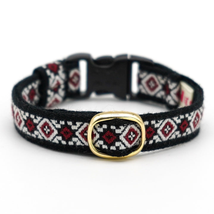 チロル猫首輪  ジオメトリック ブラック