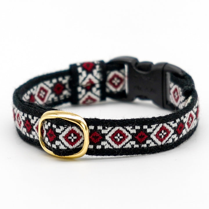 チロル猫首輪  ジオメトリック ブラック