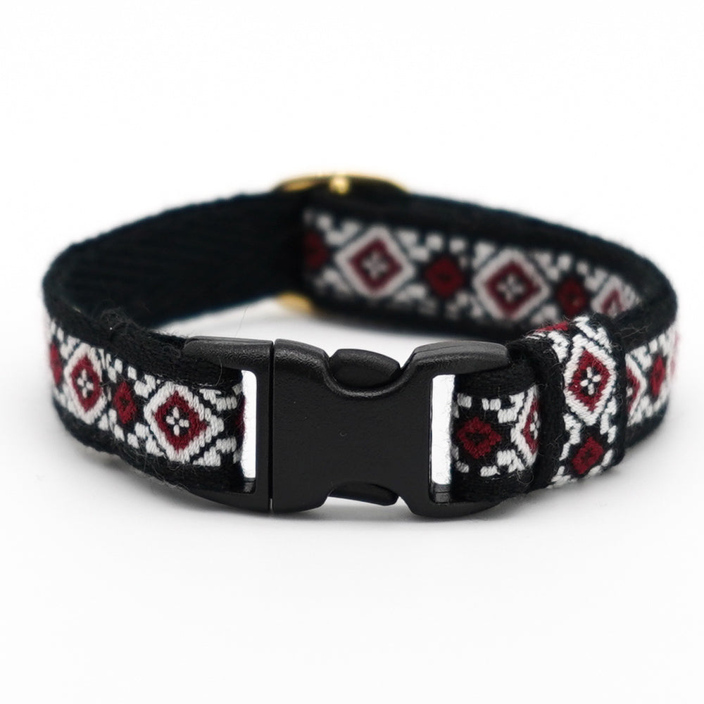 チロル猫首輪  ジオメトリック ブラック