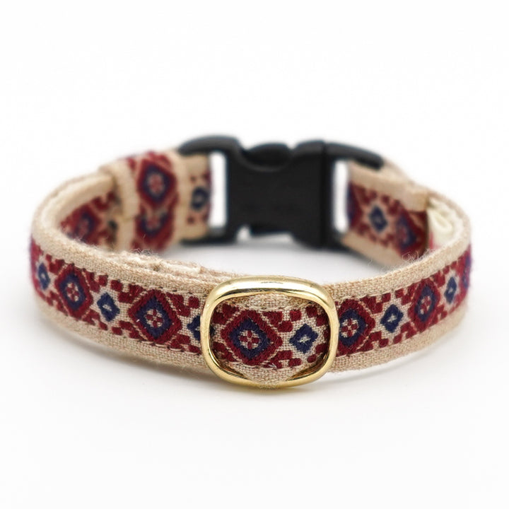 チロル猫首輪  ジオメトリック ベージュ