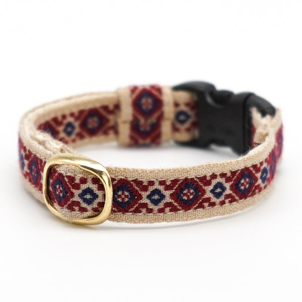 チロル猫首輪 ジオメトリック ベージュ チロル猫首輪 ジオメトリック ベージュ