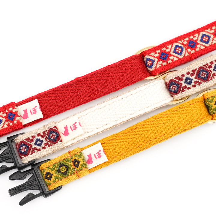 チロル猫首輪  ジオメトリック レッド