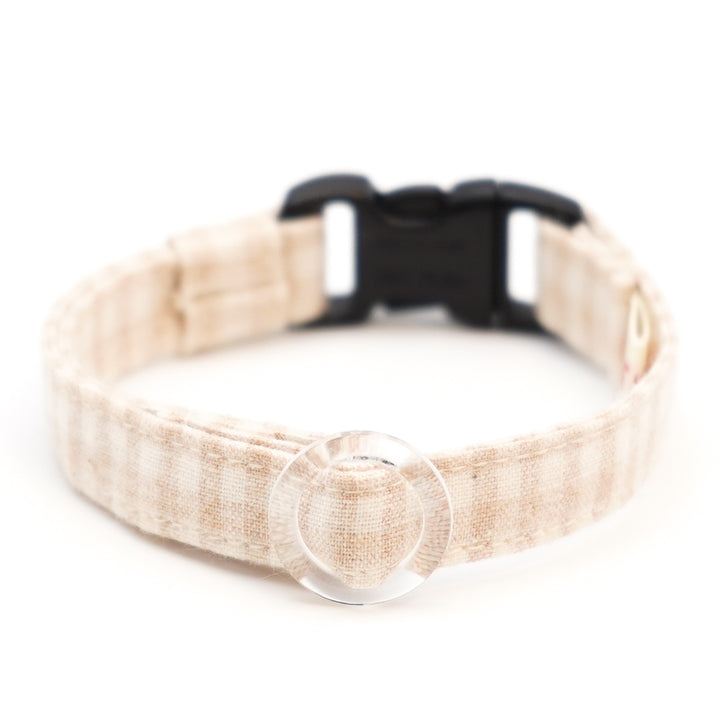 猫首輪 オーガニック×金属アレルギー対応 ギンガムチェック