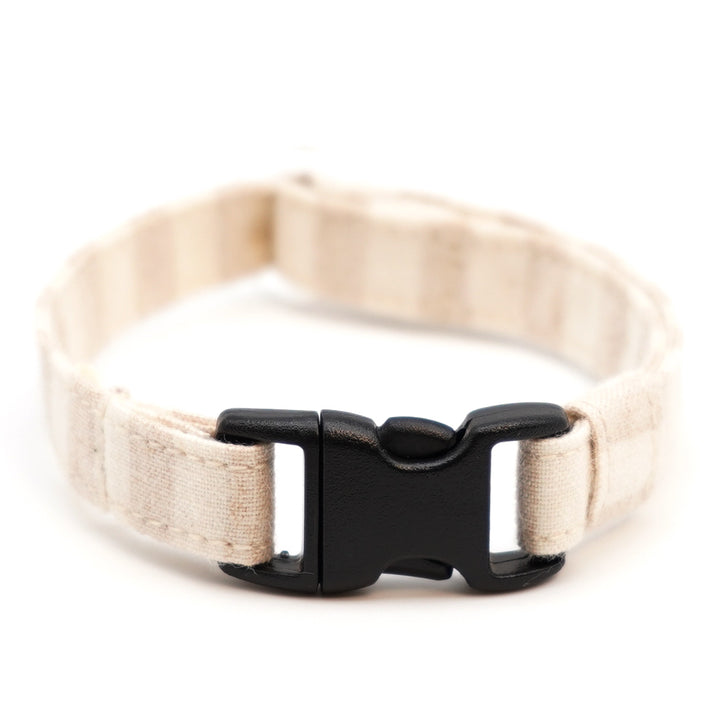 猫首輪 オーガニックコットン×金属アレルギー対応 ブロックストライプ(太)