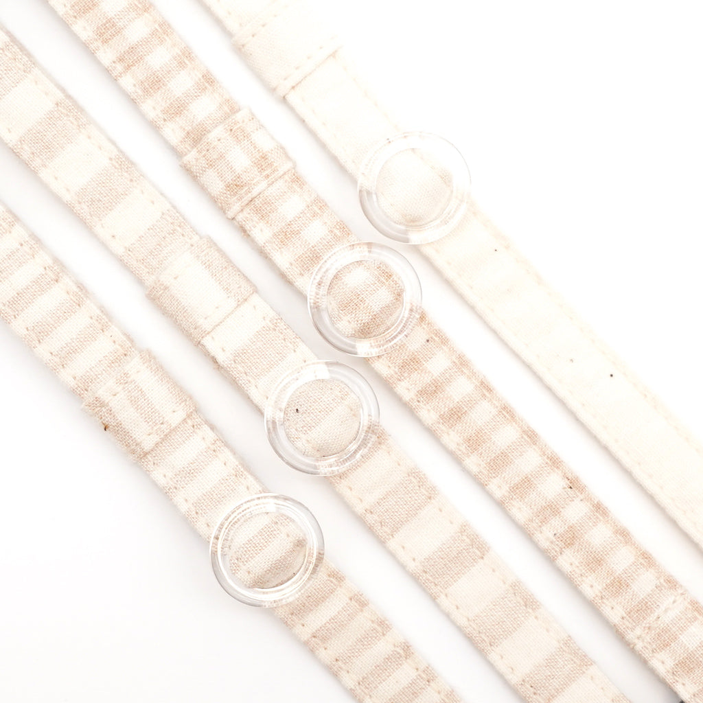 猫首輪 オーガニックコットン×金属アレルギー対応 ラインストライプ(細)