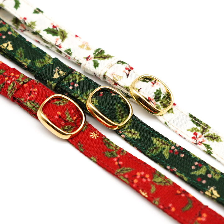 猫首輪 クリスマス ヒイラギ レッド