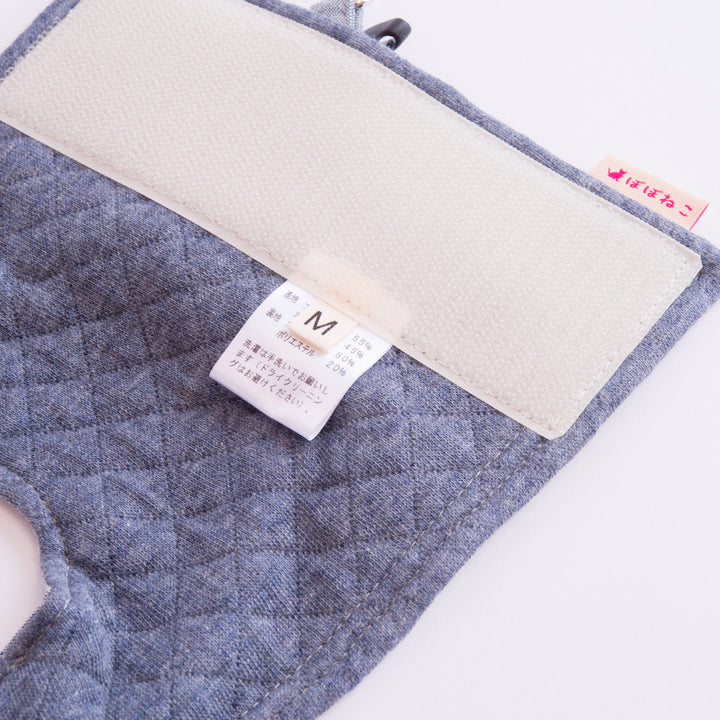 猫に優しいベスト型ハーネス・リード付き ダンガリー ブルー