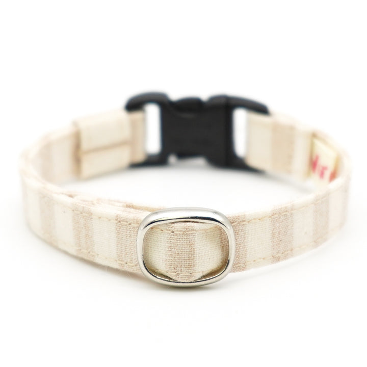 猫首輪 オーガニックコットン100% ブロックストライプ(太) - ぽぽねこ公式オンラインショップ