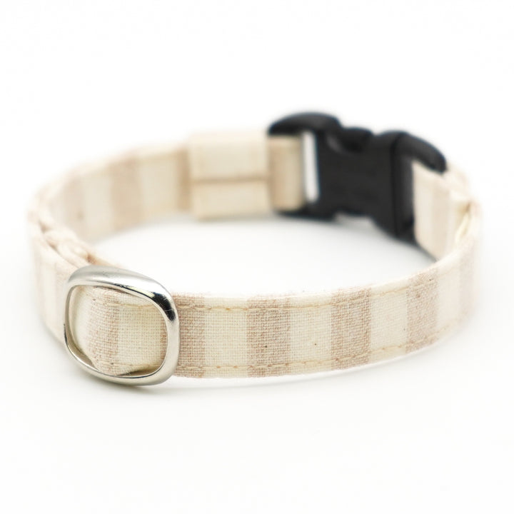 猫首輪 オーガニックコットン100% ブロックストライプ(太) - ぽぽねこ公式オンラインショップ