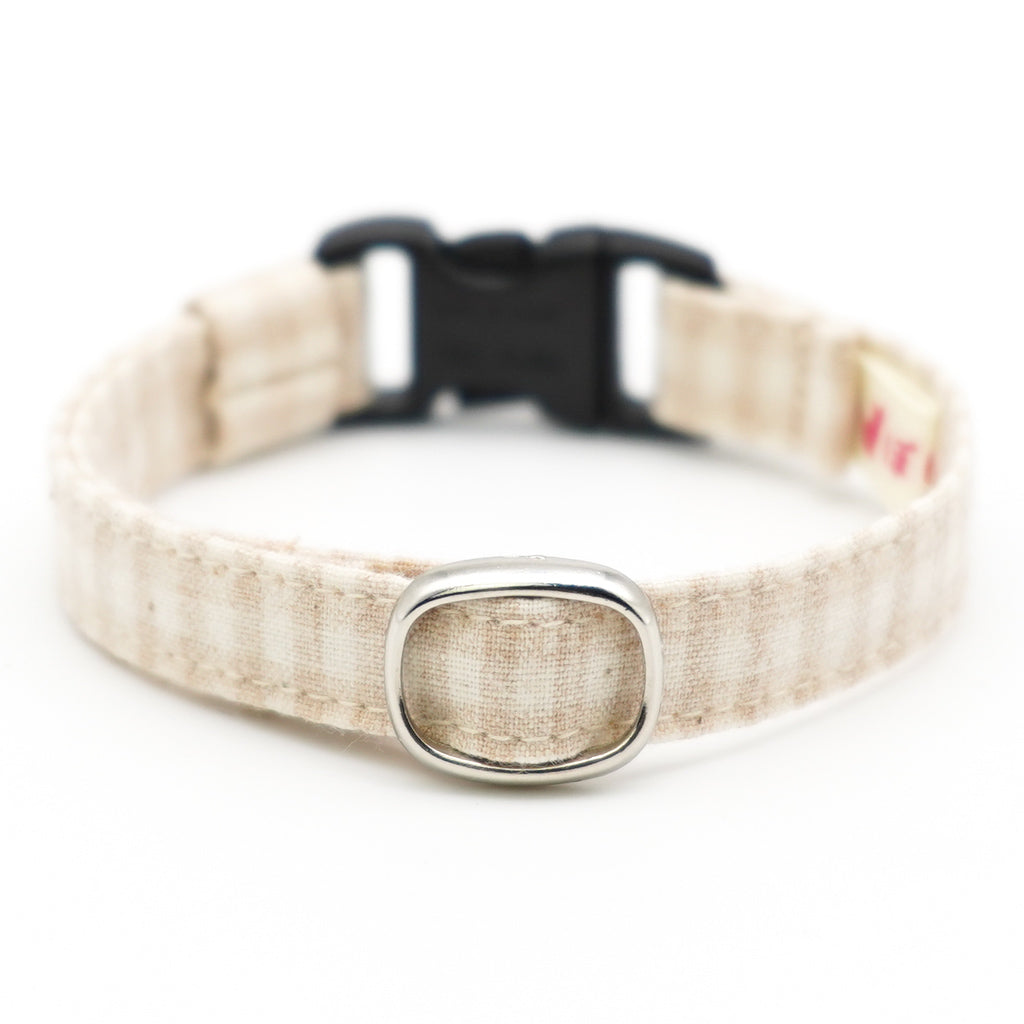 猫首輪 オーガニックコットン100% ギンガムチェック - ぽぽねこ公式オンラインショップ