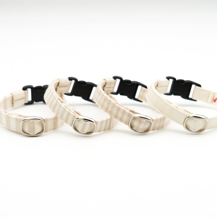 猫首輪 オーガニックコットン ロンドンストライプ(細) - ぽぽねこ公式オンラインショップ