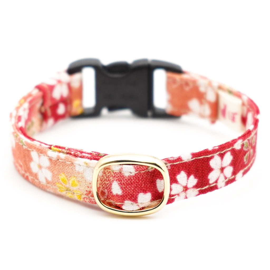猫首輪 はんなり桜 レッド