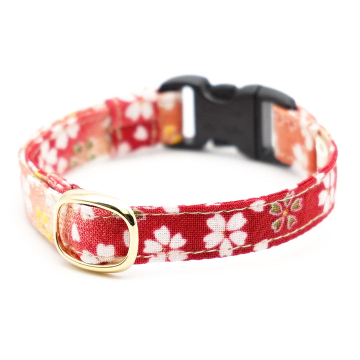 猫首輪 はんなり桜 レッド