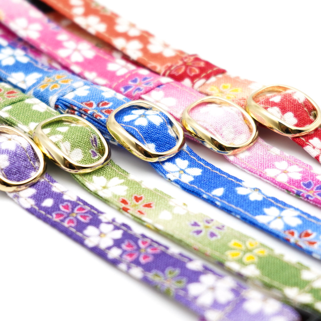 猫首輪 はんなり桜 レッド