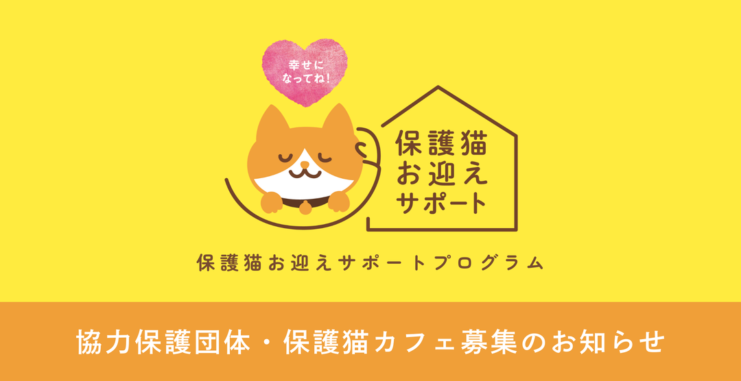 保護猫お迎えサポートプログラム協力保護団体・保護猫カフェ・動物病院募集のお知らせ