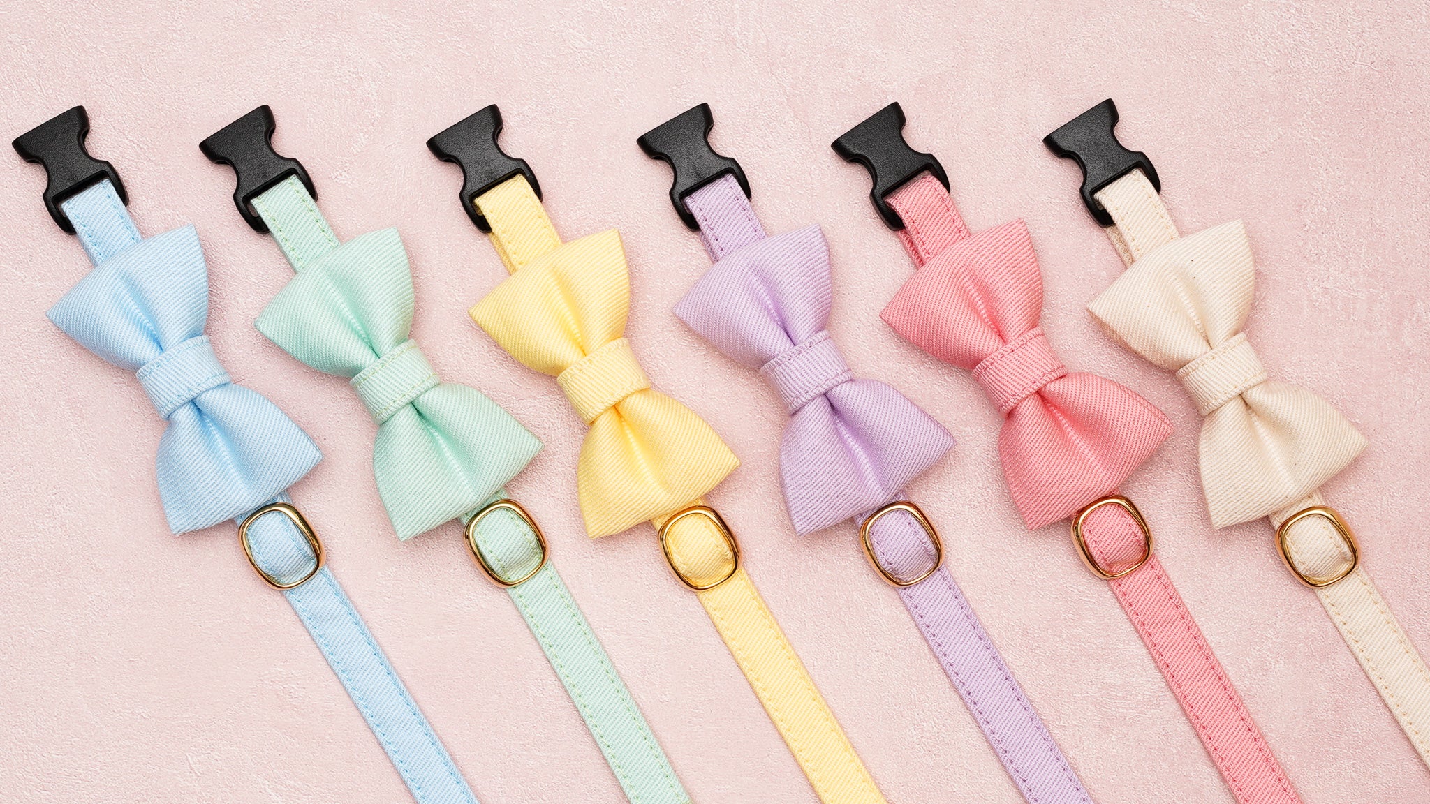 【新商品】新色が仲間入り！春夏限定カラーのコットンツイル猫首輪が新発売！