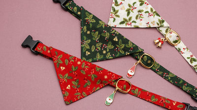 【新商品】クリスマスモデルのバンダナ付き猫首輪ができました。