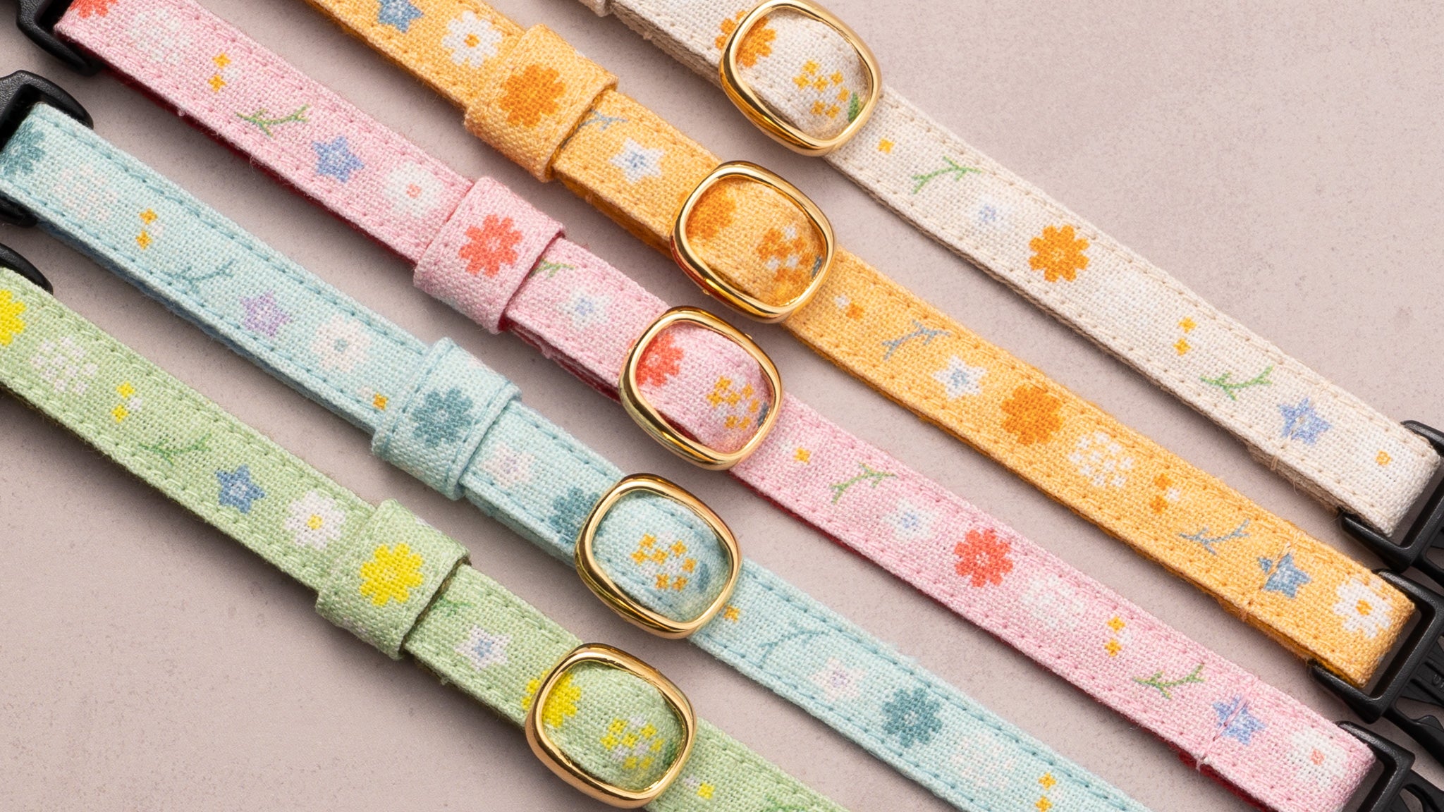 グラフィック猫首輪 秋の花