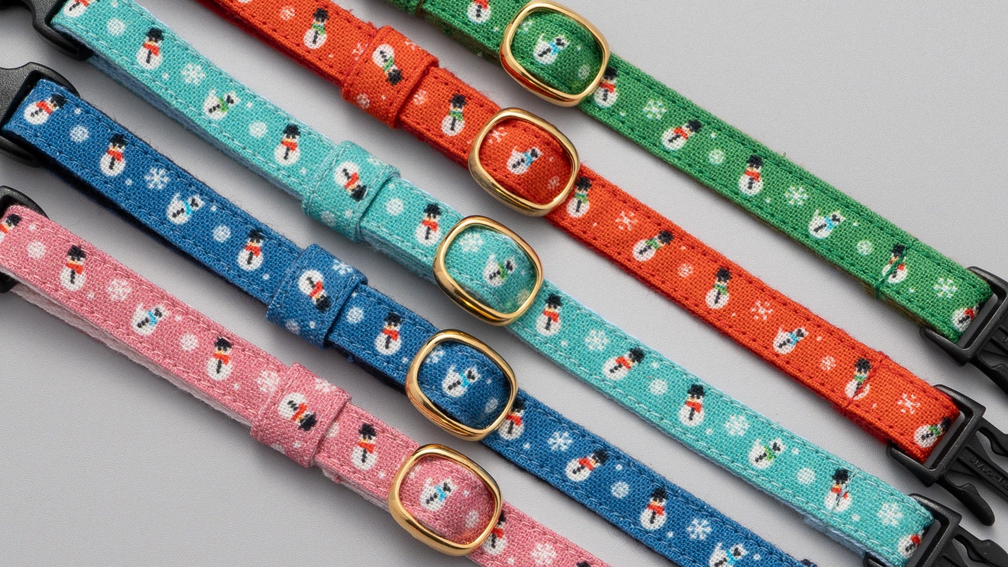 グラフィック猫首輪 雪だるま