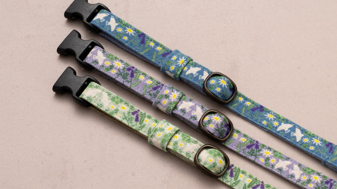 グラフィック猫首輪 北欧のハーブガーデン