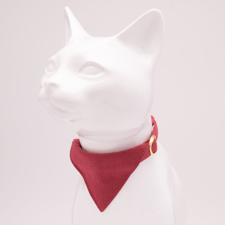 バンダナ付き猫首輪　MUJIコットンプレーン　さつまいも
