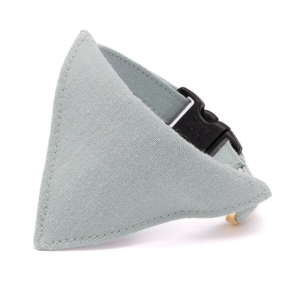 バンダナ付き猫首輪　MUJIコットンプレーン　柳染