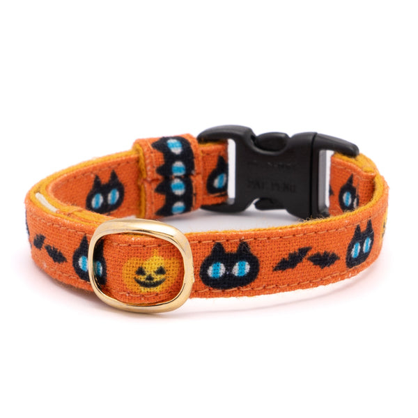 グラフィック猫首輪　黒猫のハロウィン　オレンジ【限定モデル】