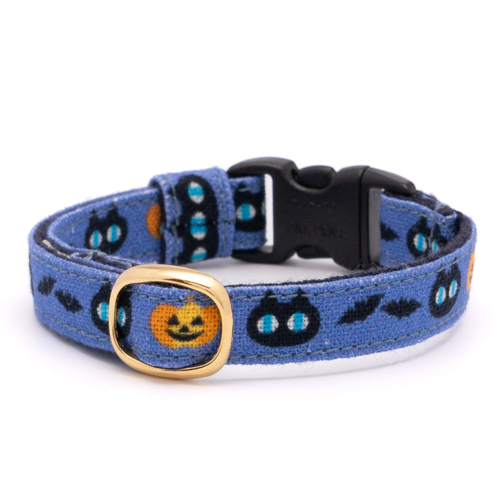 グラフィック猫首輪　黒猫のハロウィン　ブルー【限定モデル】