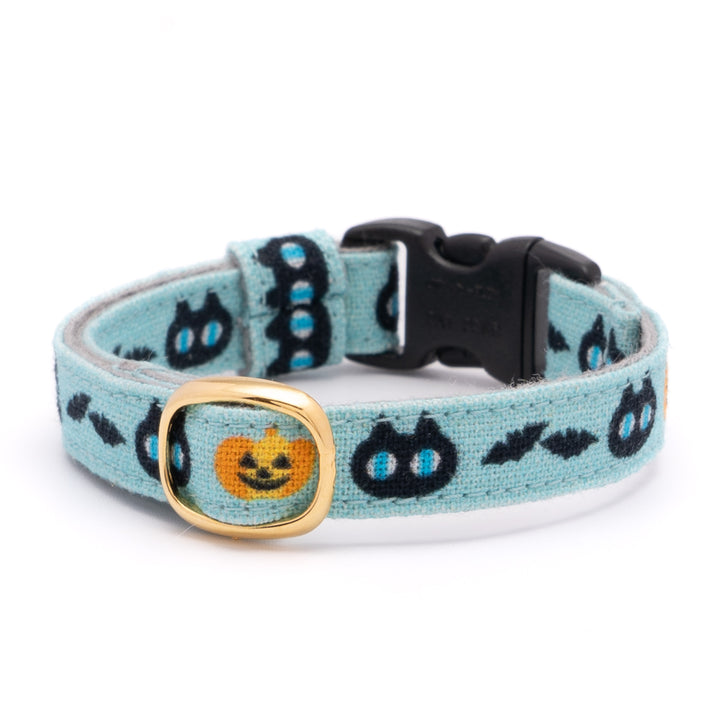 グラフィック猫首輪　黒猫のハロウィン　ターコイズ【限定モデル】