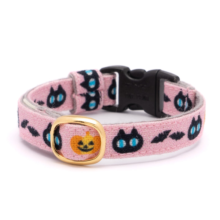 グラフィック猫首輪　黒猫のハロウィン　ピンク【限定モデル】