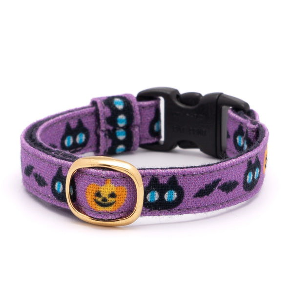 グラフィック猫首輪　黒猫のハロウィン　パープル【限定モデル】